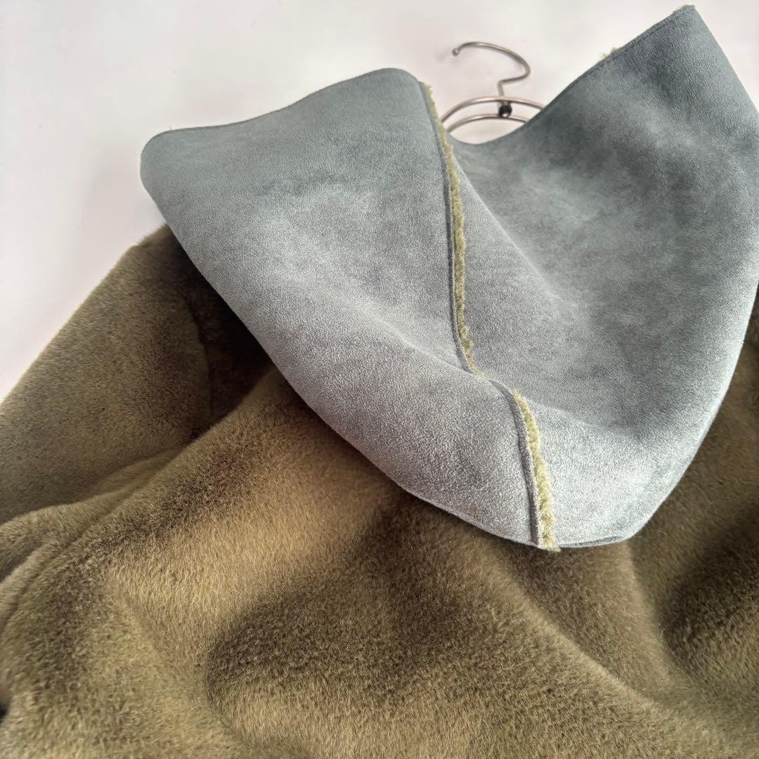 AMERI FUR DOCKING MOUTON COAT Green - image 13