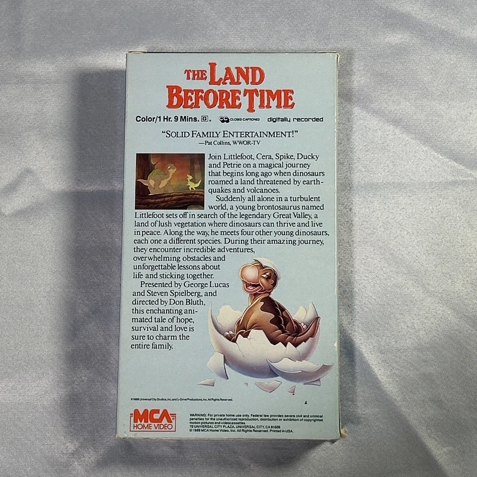 The Land Before Time (VHS, 1989) MCA Home Video 80864 Hi-Fi Stereo Early Release - Image 2 of 4