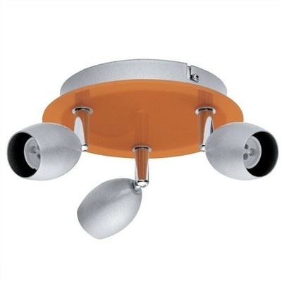 Eglo Deckenleuchte Vitamin Spotlight Silber/Orange max. 3 x 50W GU10 schwenbar