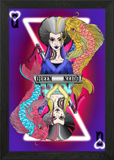 Anime poker card regina poster arte da parete incorniciato quadro stampa su tela