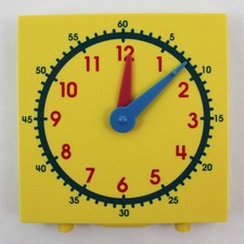 Yellow Student Clock Teaching Tool for Homeschool Original Box Very Good