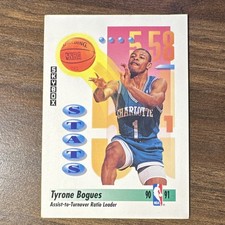 SkyBox 1991-92 Muggsy Bogues Assist-to-Turnover Ratio Leader #298 Hornets