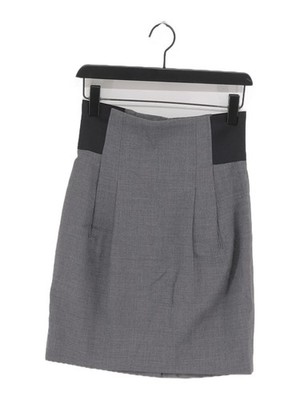 BCBGMAXAZRIA Damen Midi Rock UK 2 Grau Viskose