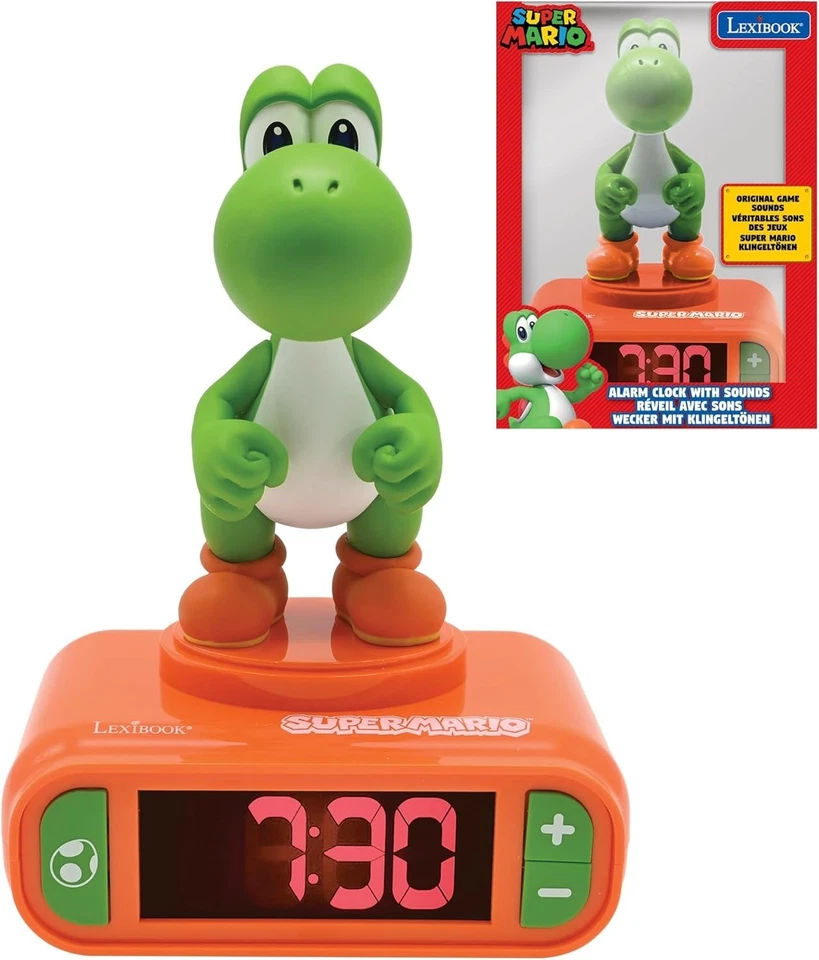 Super Mario Yoshi Alarm Clock - LCD Backlit Screen - Image 3 of 4