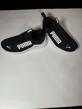 PUMA SoftFoam+ Unisex Kids Black White Slip-O...