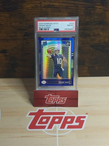 2024 Panini Donruss Optic Drake Maye RC #229 Blue Hyper Rated Rookie PSA 8📈