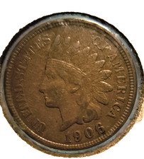 1906 Indian head one cent vintage in VF CONDITION