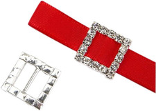 35Pcs 15Mm Cute Smaller Square Rhinestone Buckle Invitation Ribbon Slider for We