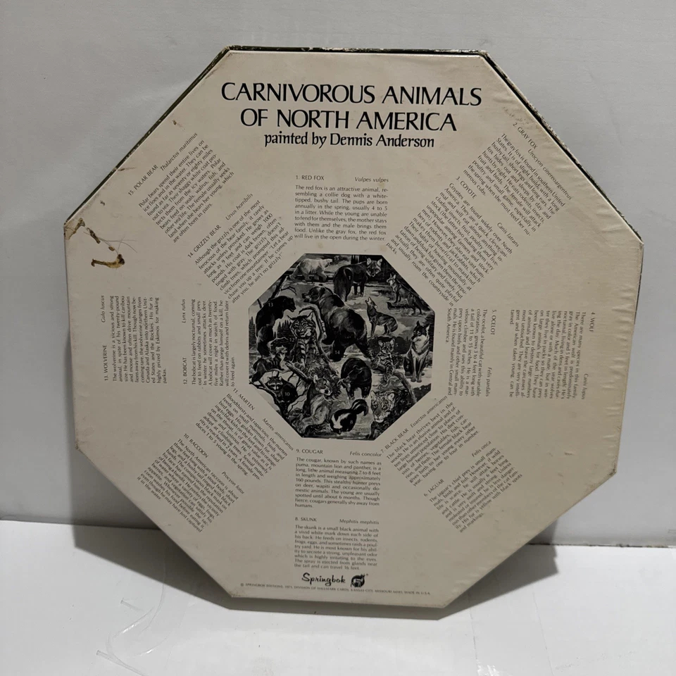 VINTAGE Springbok Okta Puzzle - CARNIVOROUS ANIMALS OF NORTH AMERICA - Image 2 of 3