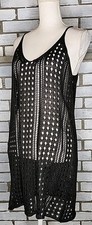 Shein Women's Sleeveless Sheer Crochet Dress Cover Up Size 4 Black Polyester