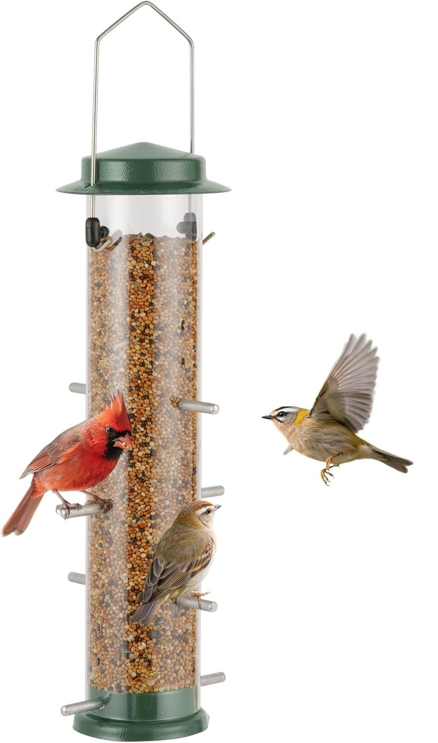 Hanging Metal Thistle Seed Feeder With 8 Feeding Ports Nyger
