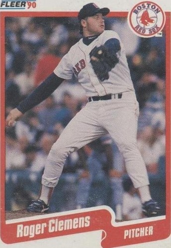 Roger Clemens 1990 Fleer #627 ERROR Card Miscut At Angle And Lines