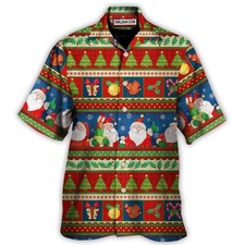 Christmas Santa Claus Happy Xmas Hawaiian Shirt