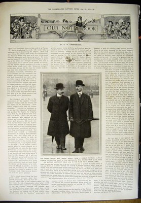 Original alter antiker Druck 1912 Karte Kriegsschiffe Jingo Wahl Kapitän Lux Paris