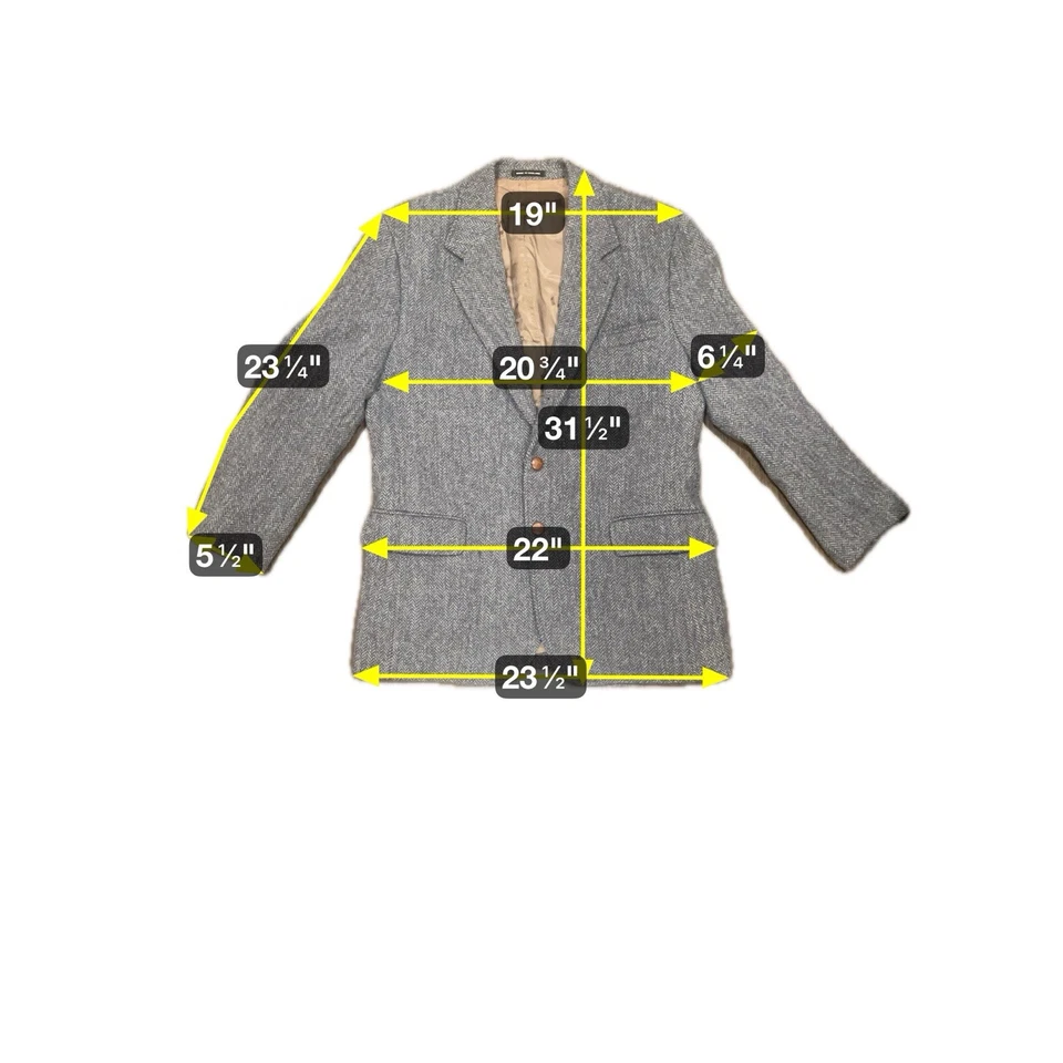Blazer Harris Tweed Orvis Gossamer Para Hombres Gris Espiga 100% Lana Chaqueta 42R Foto 2 de 4