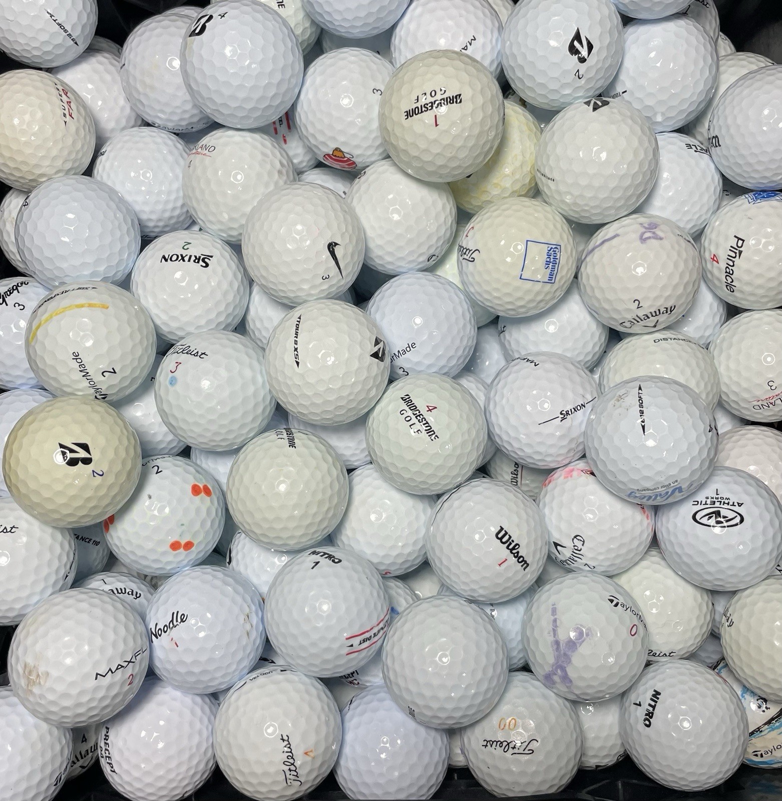 100 Bulk 3A Used Golf Balls Mix Brands Great Practice Playable Shags FREE BAG