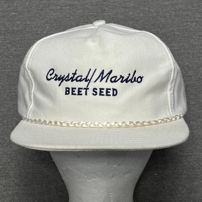 VTG Crystal Maribo Beet Seed Hat Cap Snap Back Rope Pro Fit Union Made USA 80s