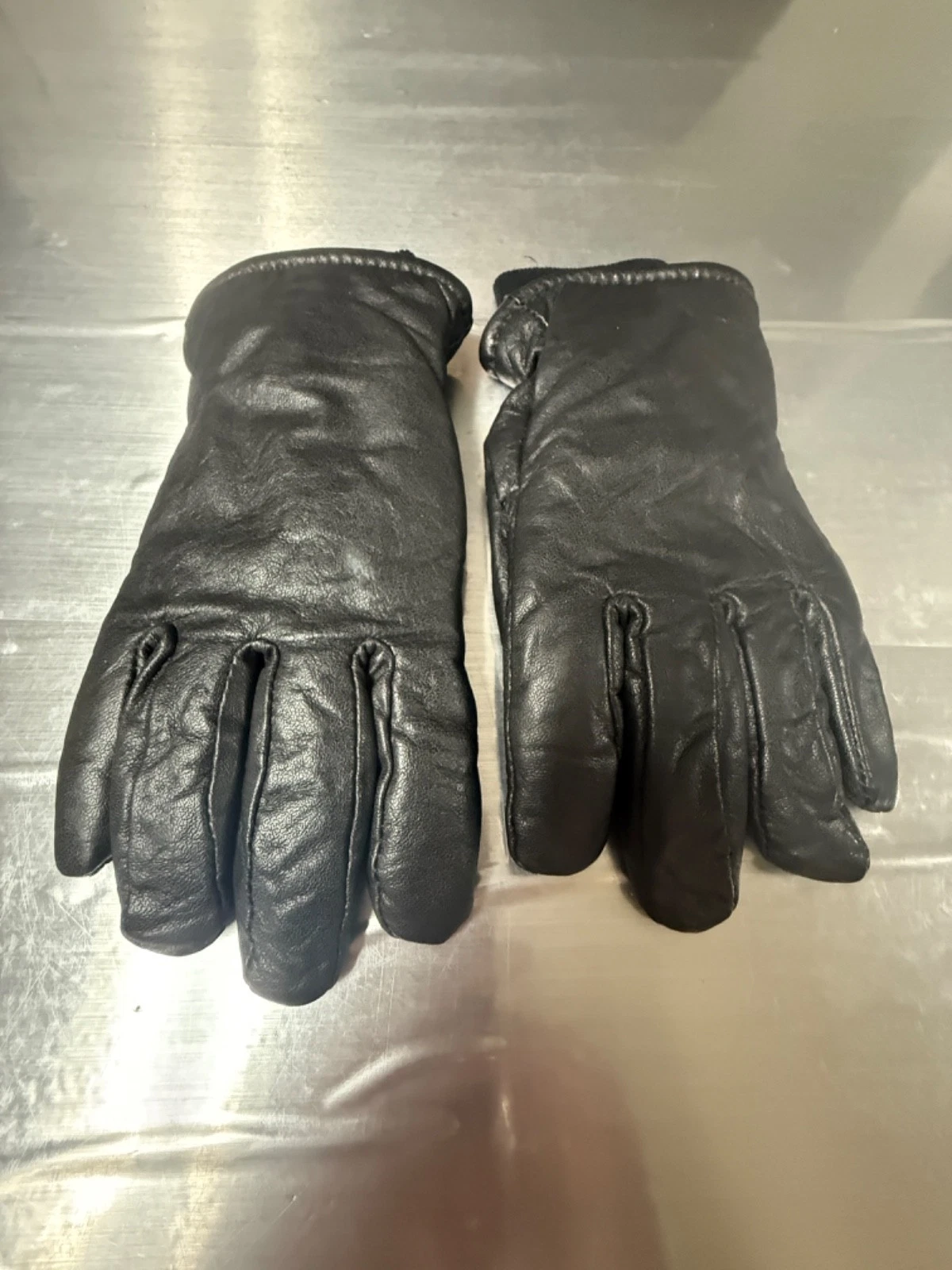 Men’s Medium Leather Gloves Black Casual Real Leather