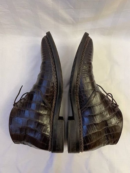 Men Artioli Boots Brown Crocodile 42