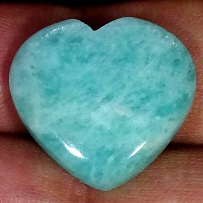 19.40Cts Natural Amazonite Heart Cabochon Loose Gemstone 20X22X5MM