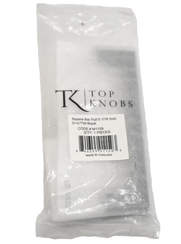 Top Knobs #M1159 Square Bar Pull 5-1/16" Flat Black Center to Center Bar Pull - Picture 1 of 5