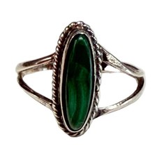 Silver  Malachite Ring