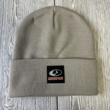 Tan Mossy Oak Youth Patch Logo Knitted Cuffed Beanie Hat Stretchy Warm Hunting