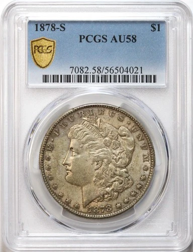 1878-S $1 Morgan Silver Dollar PCGS AU58 - Toned - Great Luster - San Francisco
