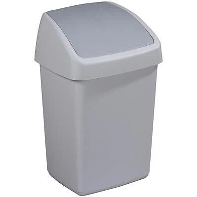 Sunware Schwingdeckeleimer Delta 10 l, grau Abfalleimer Mülleimer 25x22x39 cm - Bild 1 von 2