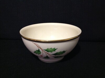 Lenox Holiday (Dimension) One (1) Rice Bowl USA Gold Holly & Berry Mult. Avail.