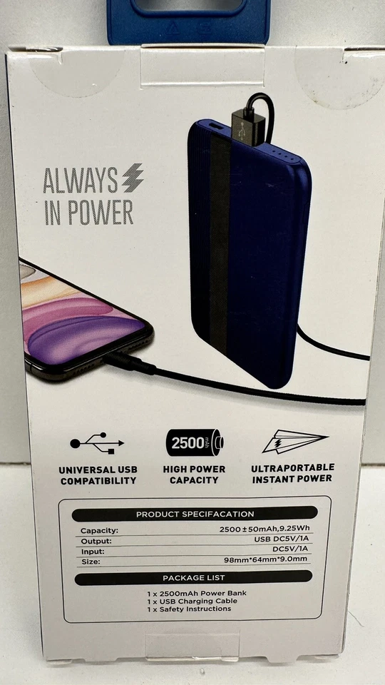 BATERÍA ULTRA DELGADA, AZUL *NUEVA Foto 2 de 4