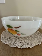 Vtg. Fire King Gay Fad Fruit Bowl 3.5” Tall. 7”Dia #14 Milk Glass