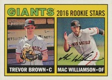 2016 Topps Heritage - Rookie Stars Mac Williamson, Trevor Brown #187 (RC)