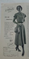 1949 women's Kay Windsor shirred dress at RH Whites Boston vintage fashion ad