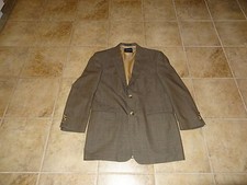 MENS SIZE 42 LONG BROWN PLAID SUIT JACKET BY NAUTICA  VERY NICE 