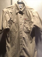 Carhartt Khaki Button Down Short Sleeve Workshirt Size Medium See Desc 