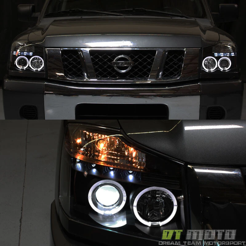 Faros proyectores para carcasa negra Smoke Len 04-2015 Titan 04-07 Armada Halo Foto 2 de 4