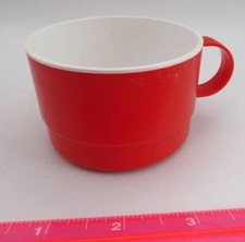 Vintage UNITED Airlines Red White Coffee Tea CUP In Flight Handle Beverage Plane