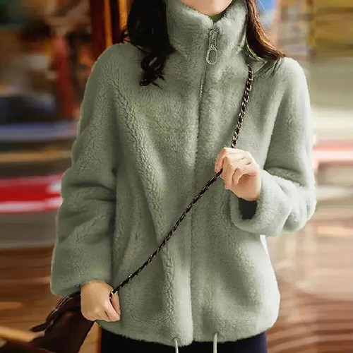 Damen Winter Parka Sweatshirt Rollkragen Wattiert Puffer Outwear Mantel Jacken - Bild 7 von 16
