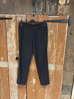 Grey Trousers Dress Pants Pockets Belt Loops Smart Work Occassion W33 L30