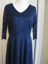 NOCTFLOS SZ XL DRESS DRESSY FORMAL NAVY LACE LINED FORMAL MOTHER BRIDE NEW NWT