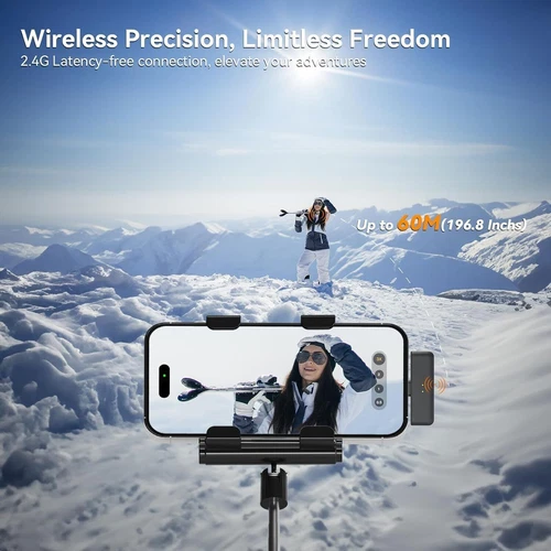 4in1 Wireless Lavalier Microphone 200ft Mini Mic For iPhone 15 14 IOS/Android/PC - Picture 7 of 23