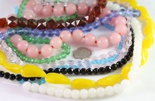 Transparent Glass 4x3mm-21x20mm Bead Assortment of Shapes Colors 10 Strands