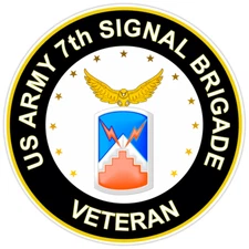 US Army 7th Signal Brigade Veteran Bumper Sticker Military Vinyl Decal 5"