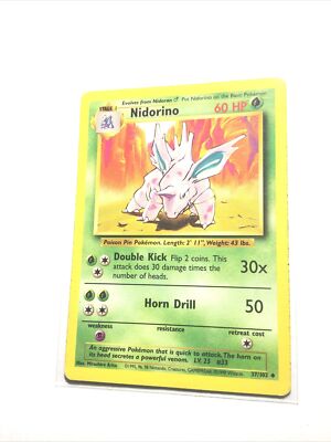 NIDORINO - Base Set - 37/102 - Uncommon - Pokemon Card - Unlimited Edition - HP