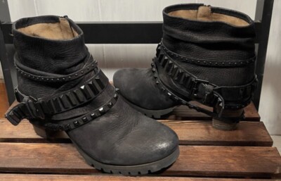 Kennel Und Schmenger Black Leather Studded/Straps Ankle Boots, BNNB, 7.5/8, $995