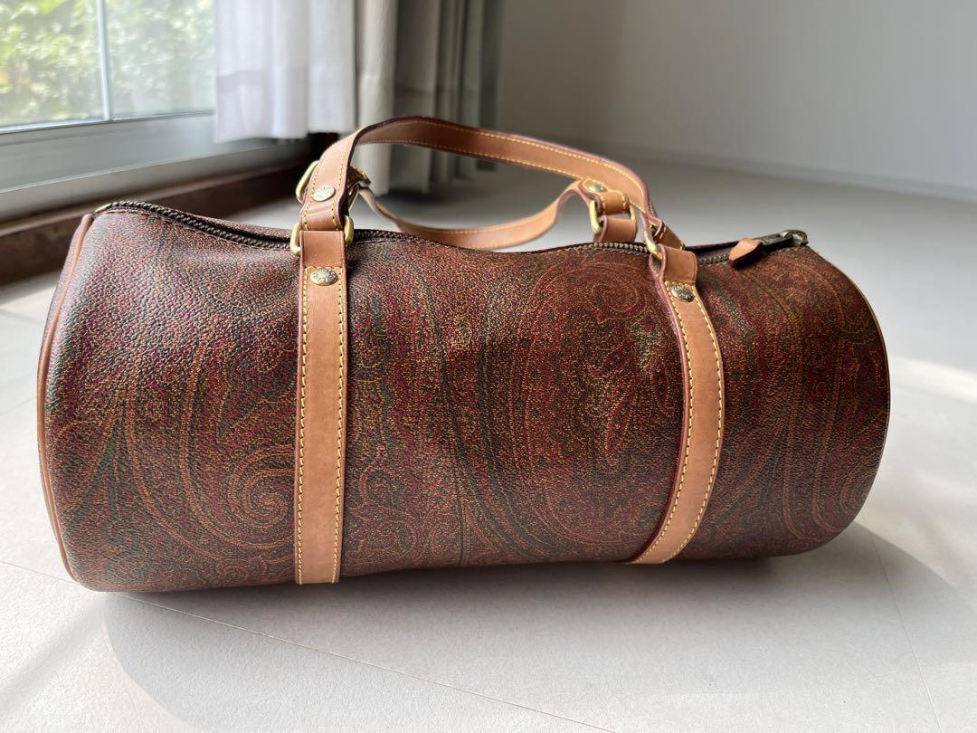 ETRO Paisley Papillon Drum Shape Brown Pouch inches