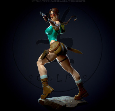 Lara Croft Grab Reiter Diorama Resin Bausatz Diorama Statue 30 cm UNBEMALT