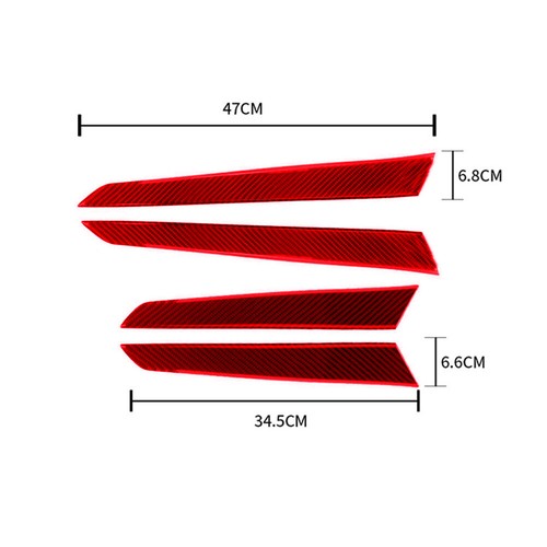4Pcs For Mercedes-Benz C-class W204 2007-2013Red Carbon Fiber Door Panel Trim - Picture 4 of 17