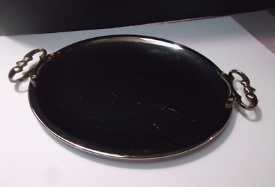 VTG Kromex Round Polished Chrome Serving Tray 13  Mirror Like Finish